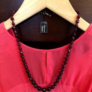Vintage Necklace Crystal Burgundy for Fall